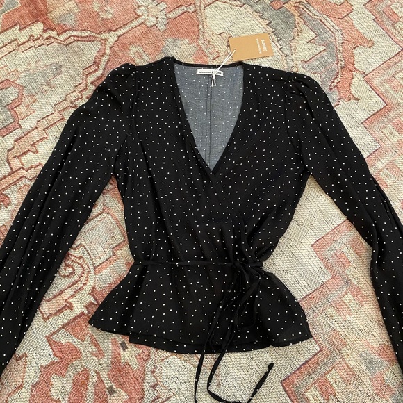 Reformation Tops - Reformation long sleeve wrap shirt